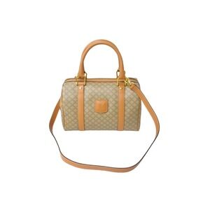 CELINE handbag macadam leather Beige Tan brown bag